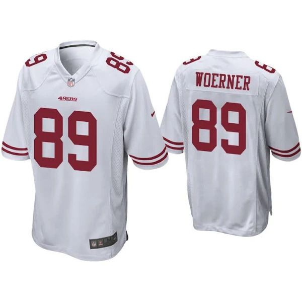 Men San Francisco 49ers 89 Charlie Woerner Nike White Player Game NFL Jersey